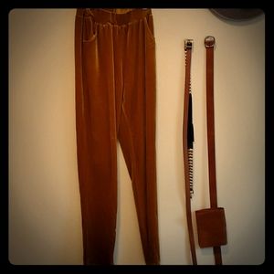 Velvet high waisted cigarette pants
